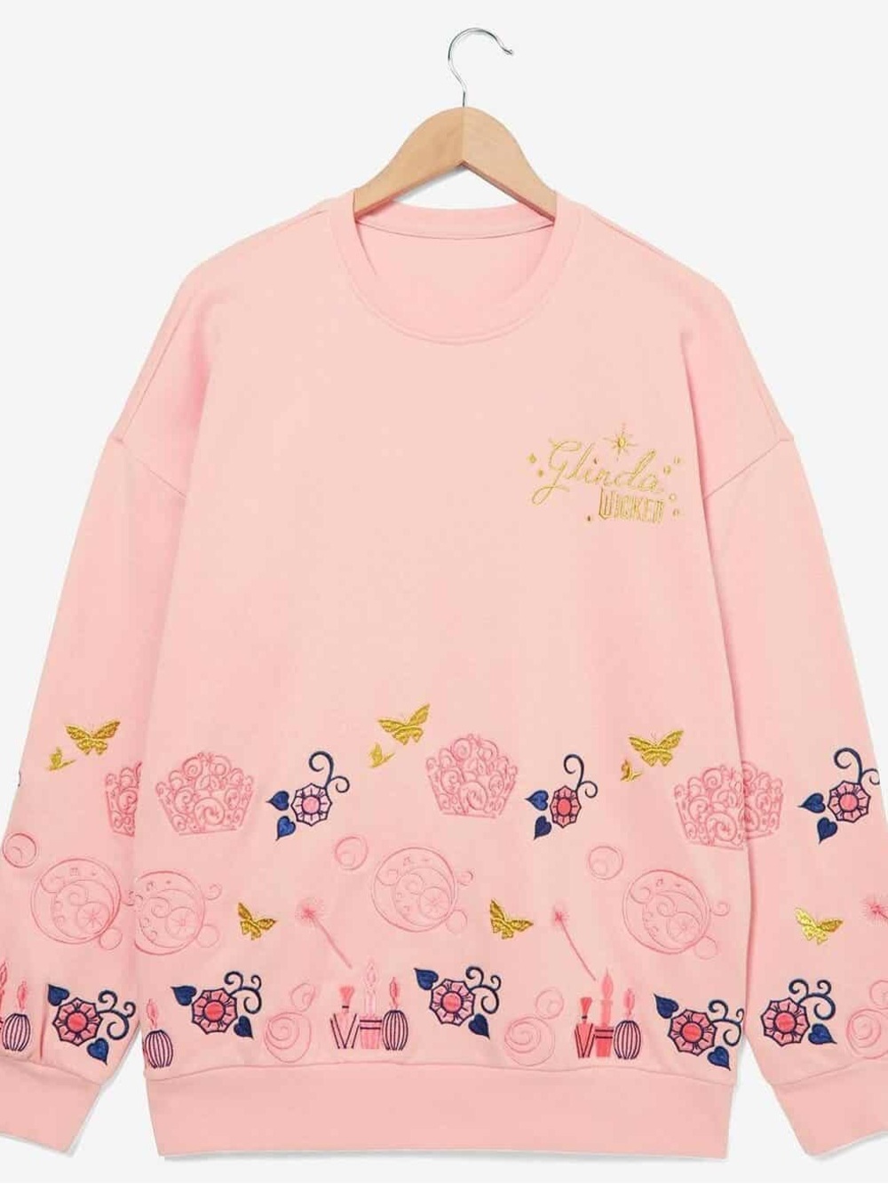 Wicked Glinda Embroidered Crewneck — BoxLunch Exclusive SZ XL